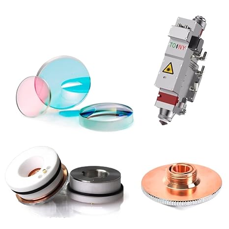 Laser Cutting Nozzles Ceramic Holder Protective Windows Consumables Tony Fiber Laser Head Parts Powerful Cutter Machine Tools(Lens 27.9X4.1mm)