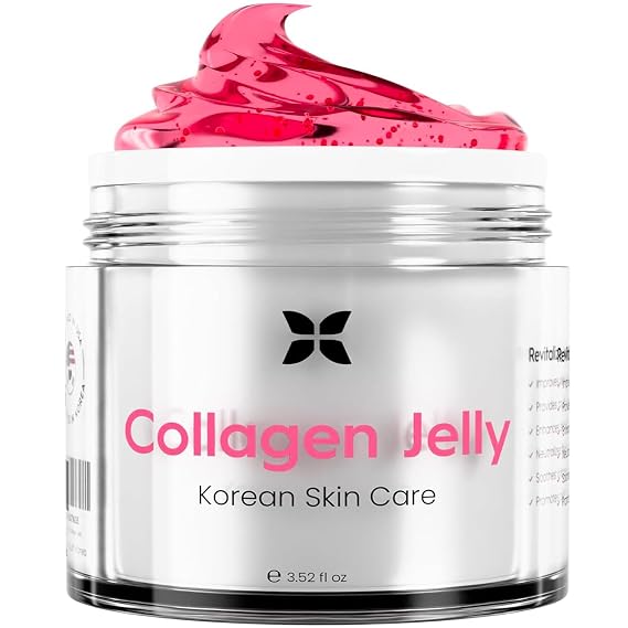 REVO Collagen Jelly Korean Anti-Aging Plumping Formula with Hydrolyzed Collagen, Niacinamide, Hyaluronic Acid & Vitamin C Skincare for Glass Glow Skin, Wrinkle Repair & Even Tone (3.52 Fl Oz)