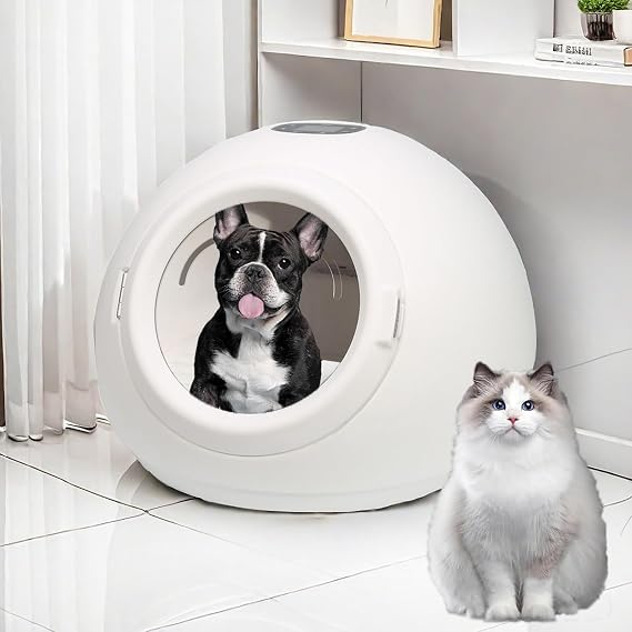 Automatic Pet Dryer for Cats and Small Dogs, Quiet 360 Cat Dryer Machine with Temperature Control and Timer, Fast and Safe Pet Dryer Box, 110V