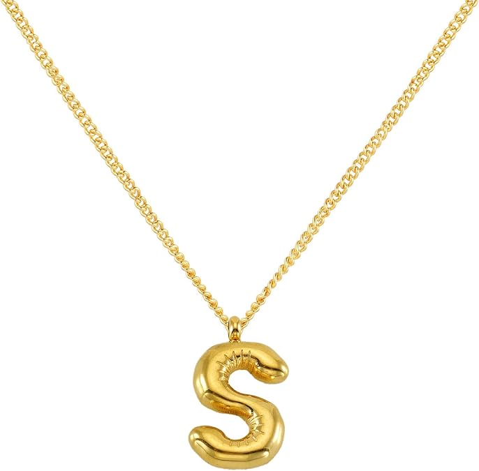 WLL Balloon Initial Necklaces for Women Dainty A-Z Letters Alphabet Pendant Necklaces Personalized Name Jewelry Gifts