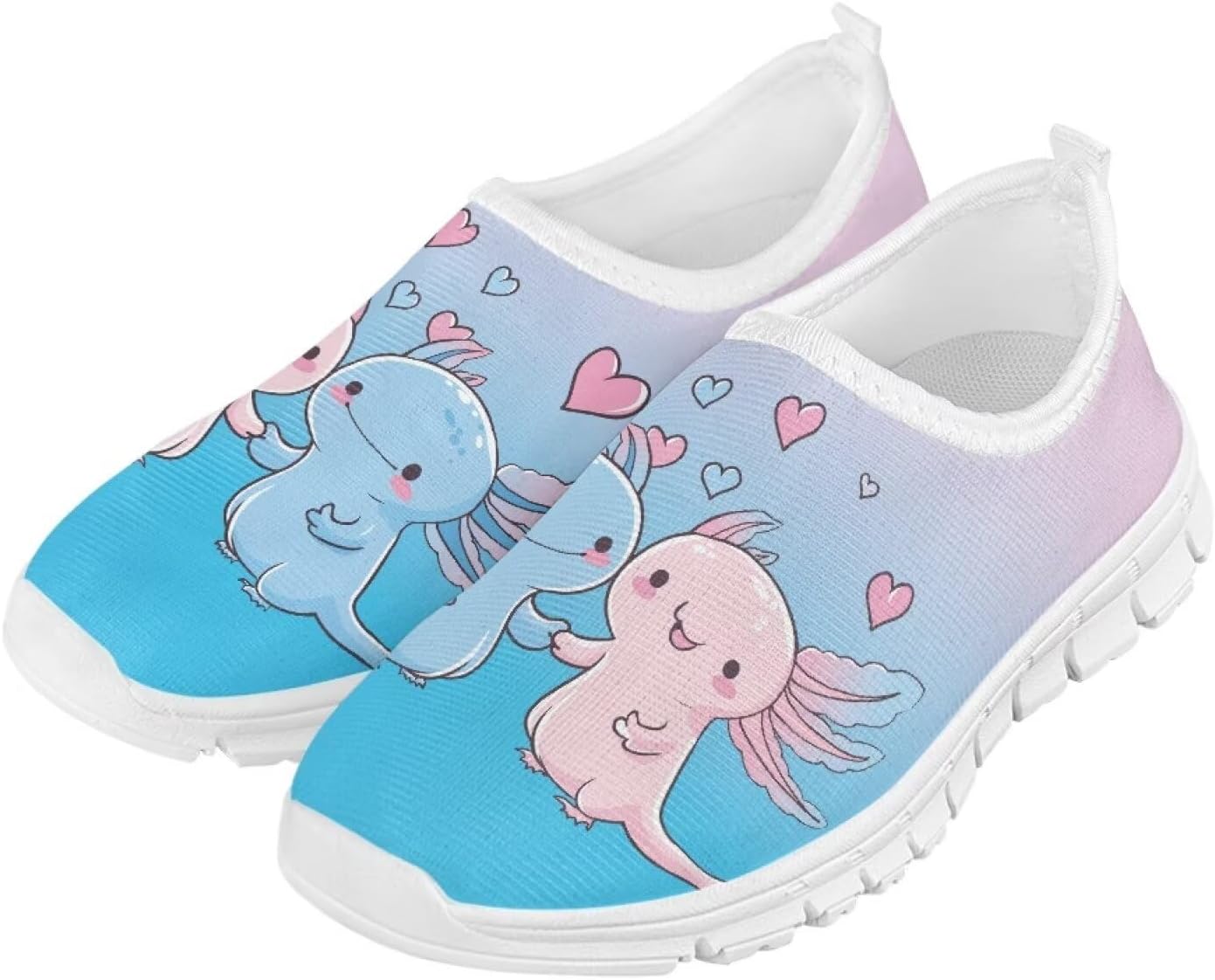 Doojoayie Axolotl Shoes for Girls Gym Shoes Slip On Shoes for Child Back to School Casual