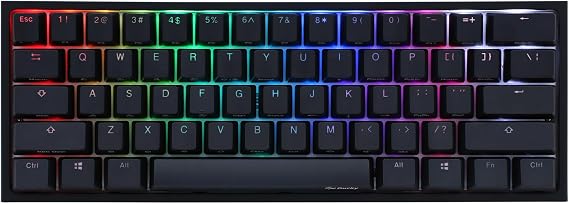 Ducky One 2 Pro 60% Mechanical Gaming Keyboard, MX2A Black, Blackout | Hot-swap 60% gaming keyboard, Cherry MX2A Black, PBT doubleshot keycaps, RGB, Blackout Edition