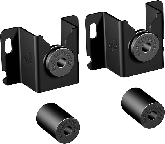 ELG Fixed Low-Profile TV Wall Mount, 14"-75" TVs up to 220 lbs, 1.38" from Wall, VESA 75x75 to 800x400mm, Locking Quick Release, 12/16/18/24" Studs, Carbon Steel, Black
