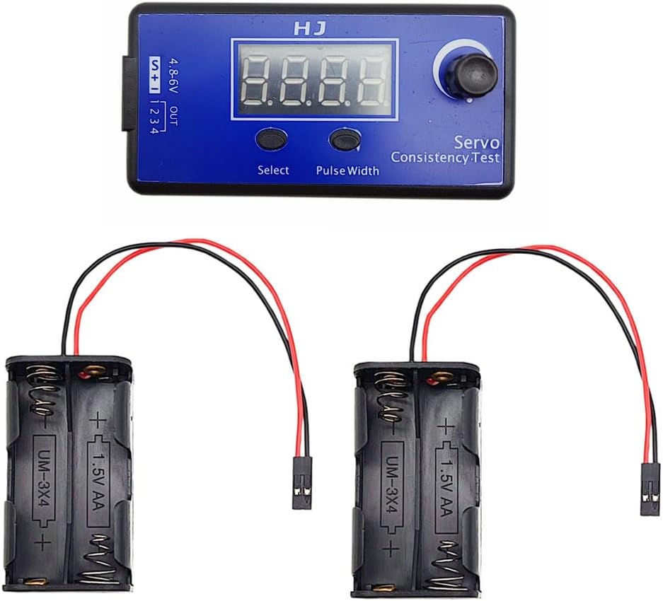 1PC 3CH Digital Servo Tester ESC Checker CCPM Consistency Speed Controler  2PCS 4 Cell AA Battery Holder Case with 2P JR Connector Terminal for Helicopter Car HJ Servo Tester