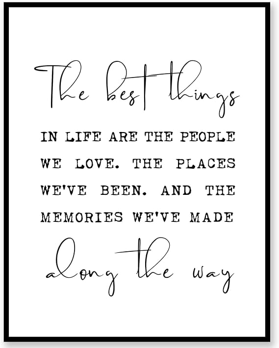 ZEARPT Family Quote Wall Art Print, Minimalist Black and White Typography Poster for Living Room Bedroom Entryway, Neutral Inspirational Family Wall Decor Gift for Mom Sister Friend, Unframed