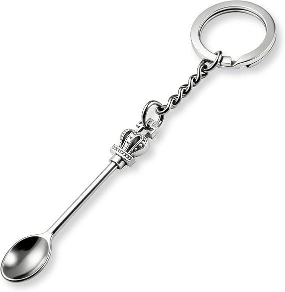 8 Pack Tiny Mini Spoon Keychain with Split Key Rings