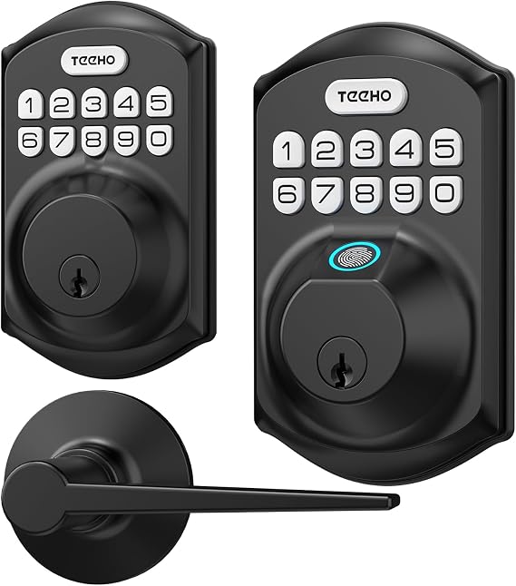 TEEHO TE002 Fingerprint Door Lock - Keyless Entry with Keypad - Electronic Deadbolt - Easy Installation