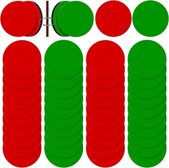 Xuhal 40 Pcs Double Sided Red Green Flip Magnet 1.26'' for Whiteboard