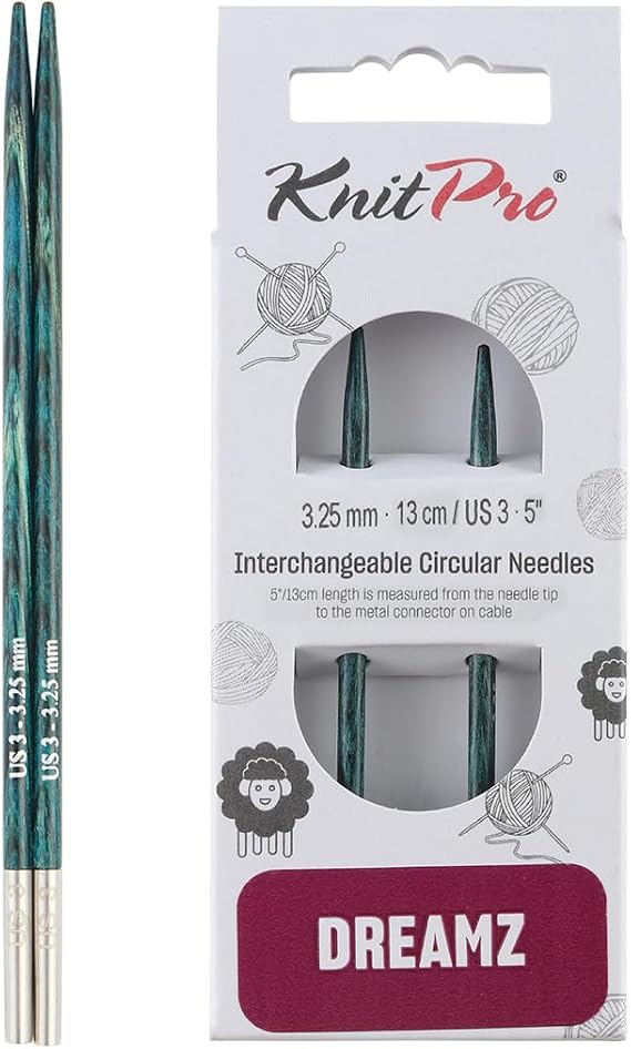 KnitPro Dreamz Interchangeable Circular Needles 5" (13cm) | US Size 3 (3.25mm)