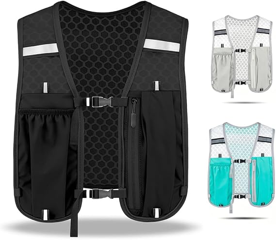 Running Vest,Lightweight Hydration Backpack,Breathable Reflective Running Backpacks for Unisex Outdoor Sports, Marathon,Trail Race, Cycling, Hiking