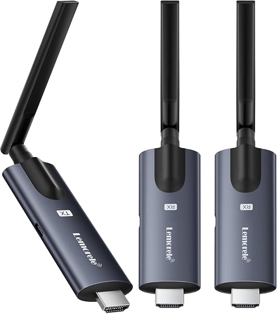 Lemorele Wireless HDMI Transmitter and Receiver, Deep Gray Aluminum Alloy