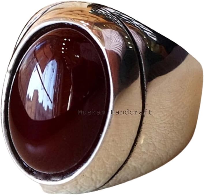 925 Sterling Silver Multi Gemstone Oval Signet Ring Men