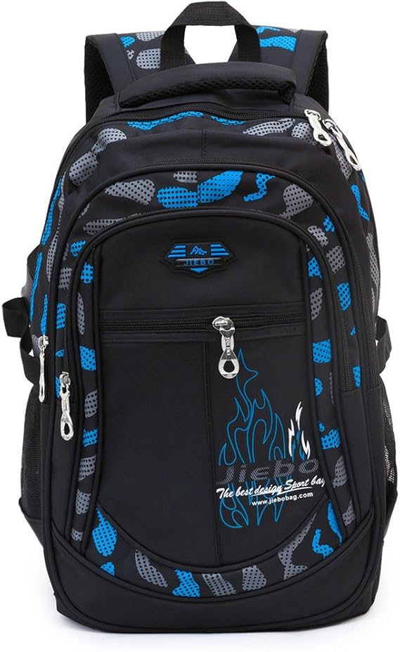Boys Backpack School Bag Secondary Rucksacks Teenage Student Durable Heavy Duty Large Kids Bookbags Waterproof (2-Blue)