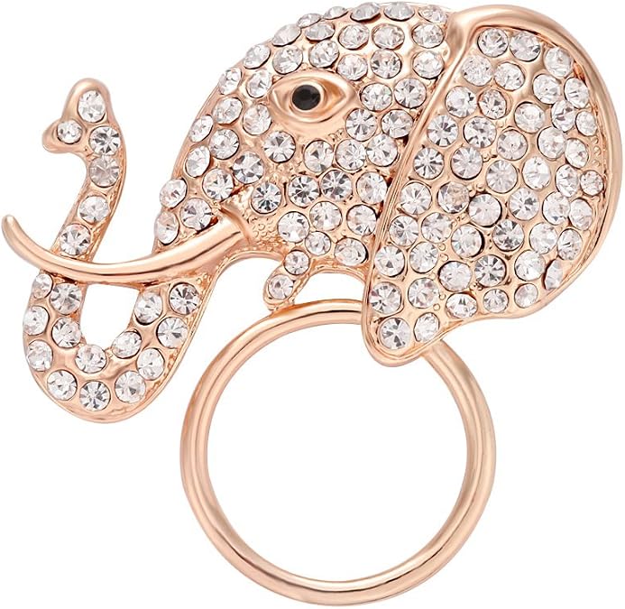 Shining Full Crystal Elephant Magnetic Clip Magnetic Eyeglass Holder Brooch Clothes Jewelry