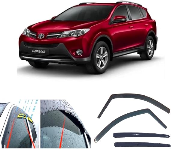 4x Rain Wind Deflectors for Toyota RAV4 (XA40) 2012 2013 2014 2015 2016 2017 2018 in-channel type