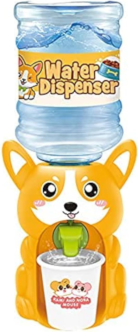 LUOZZY Mini Water Dispenser Toy for Kids - Lovely Cartoon Animal Shaped Water Machine Drinking Fountains Toys Corgi
