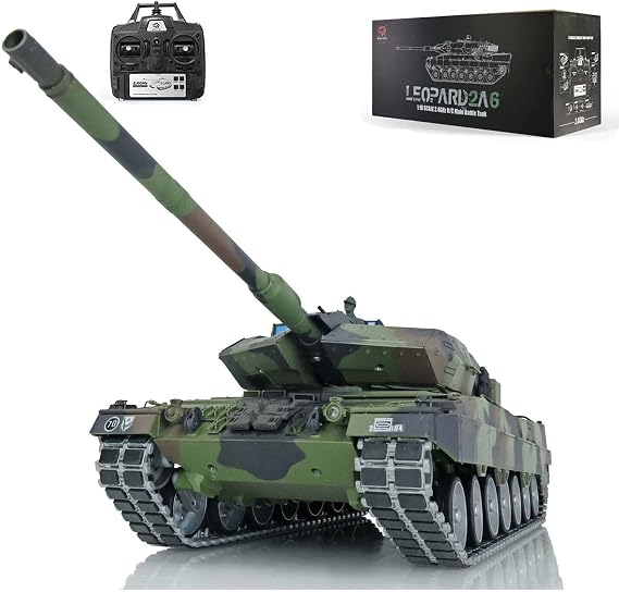 Toucan RC Hobby Henglong 1/16 7.0 Leopard2A6 RC Tank 3889 Barrel Recoil Metal Tracks W/Rubbers BB Airsoft That Shooting BB Bullets