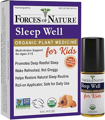 Forces of Nature Natural Sleep Support for Kids, Organic Homeopathic Remedy with Oats and Valerian, 4ml