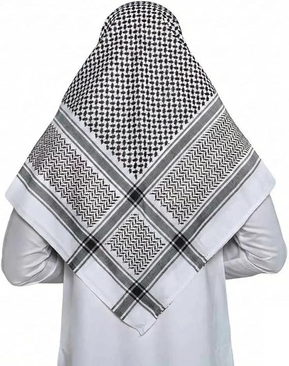 Authentic Arab Islamic Muslim Keffiyeh Head Covering Scarf for Men