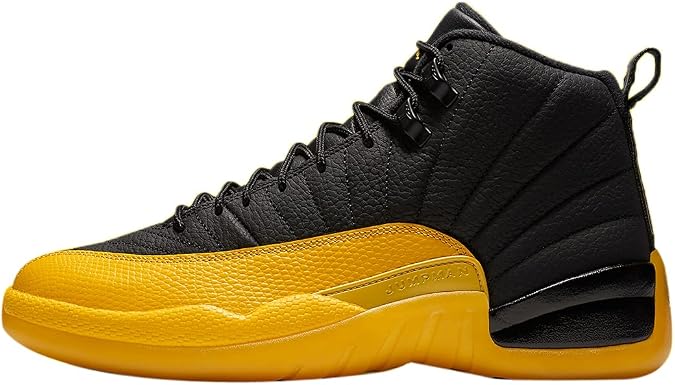 AIR JORDAN mens Men's Jordan Retro 12 "University Gold" Black/University Gold-black