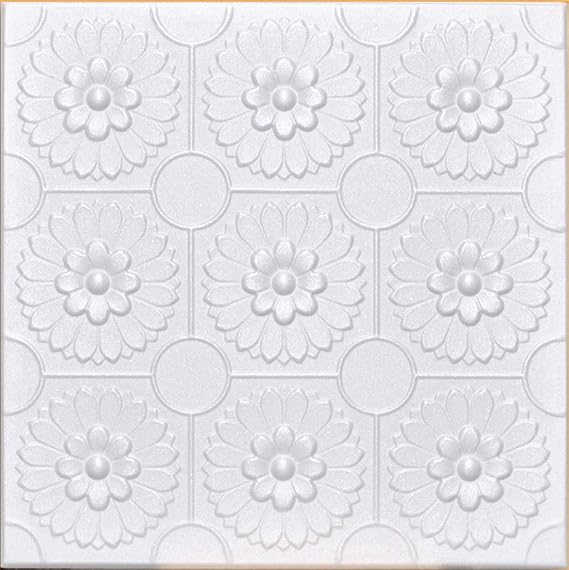 Antique Ceilings White Styrofoam Decorative Ceiling Tile Odessa (Package of 8 Tiles) - Other Sellers Call This Sunflowers and R136
