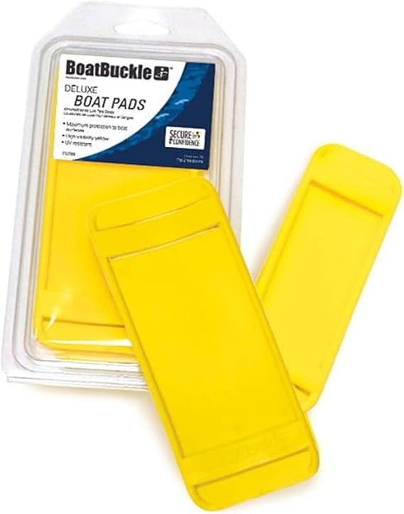 BoatBuckle Protective Boat Pads, Fits 2-in Straps, 3 x 7In, 2 Pack, Yellow