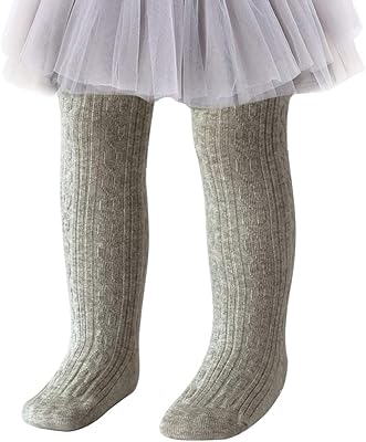 techcity Baby Toddler Girls Tights Seamless Cable Knit Cotton Leggings Pants Stockings for Infant Baby Girl