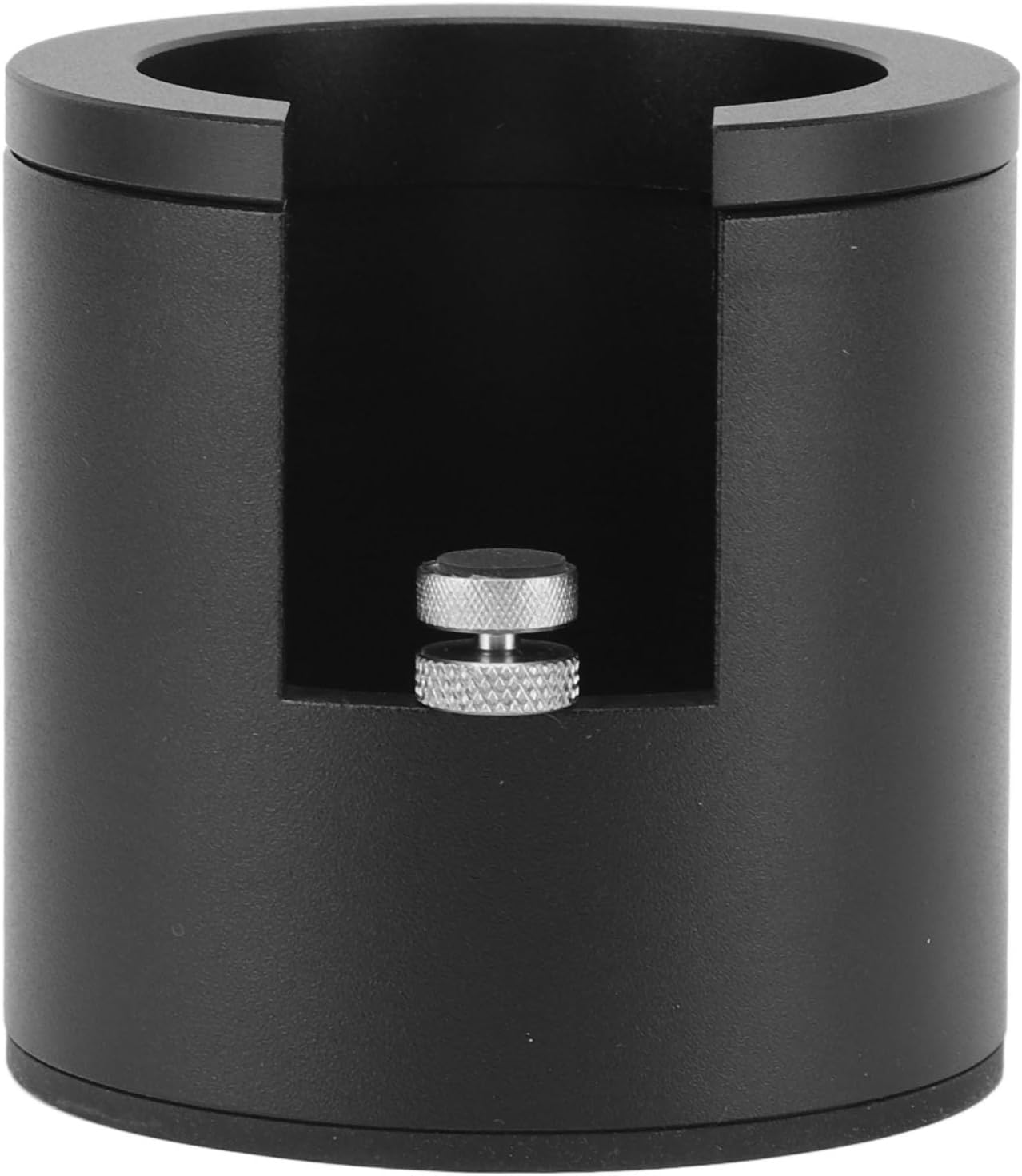 Universal Portafilter Holder, Adjustable Aluminium Tamper Stand, Stylish Metal Oxide Design, for 51mm 53mm 58mm Coffee Filters, Robust Coffee Machine Accessory Black