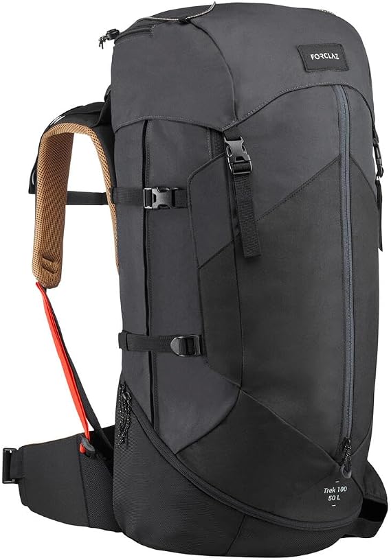 Forclaz Men's Mountain Trekking Rucksack Trek 100 Easyfit 50L - Black