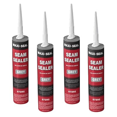 Maxi-Seal Gray Polyurethane Seam Sealer 4-Pack, 10.5oz Tube | Durable & Flexible Auto Body Joint Compound | Brushable Automotive Filler to Duplicate OEM Finish 87292