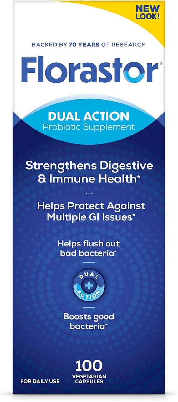 Florastor Probiotic for Digestive and Immune Health, 100 Capsules