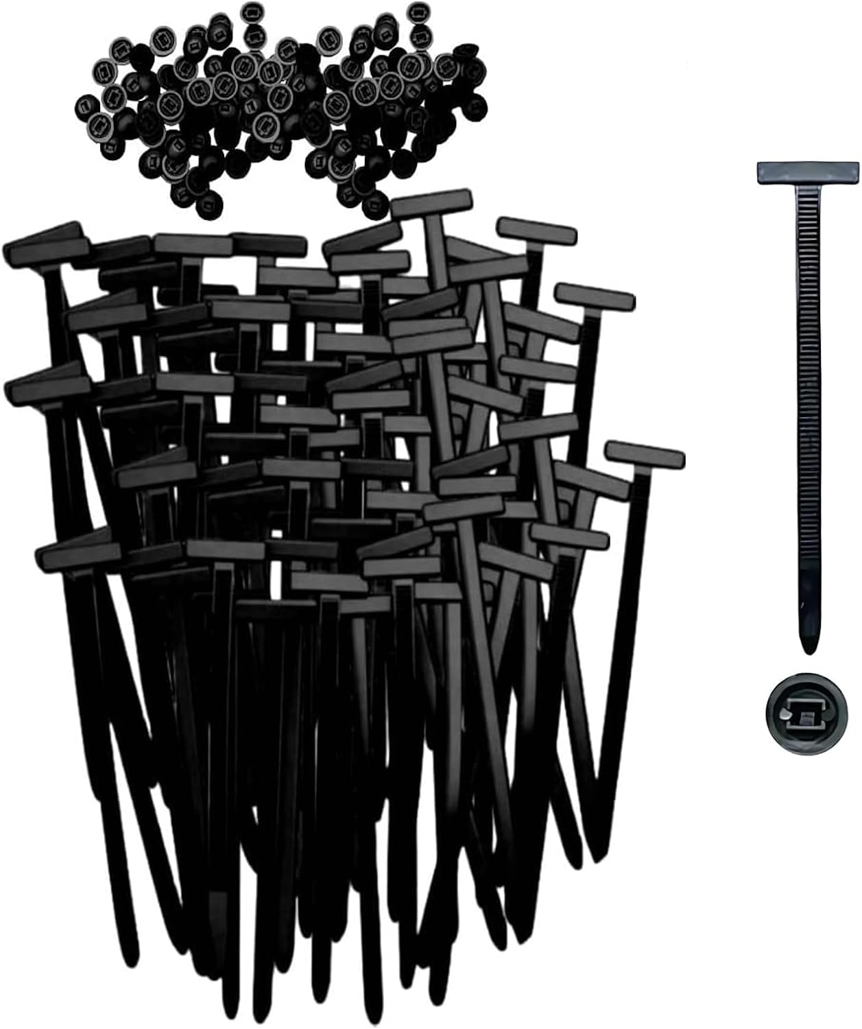 50pcs Nylon Universal Cable Tie Buckle, 2025 New Heavy Duty Self-Locking Nylon Zip Ties Holder, Multifunctional Cable Tie Buckle for Car Daily Repair