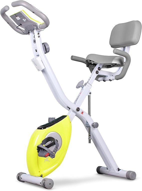 leikefitness LEIKE X Bike Ultra-Quiet Folding Exercise Bike, | Magnetic Upright Bicycle with Heart Rate,LCD Monitor and easy to assemble