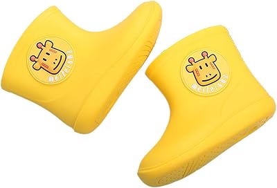 POLG Toddler Kids Baby Boys Girls Cartoon Rubber Waterproof Rain Non-Slip Shoes Rain Boots for 1-6 Years Old