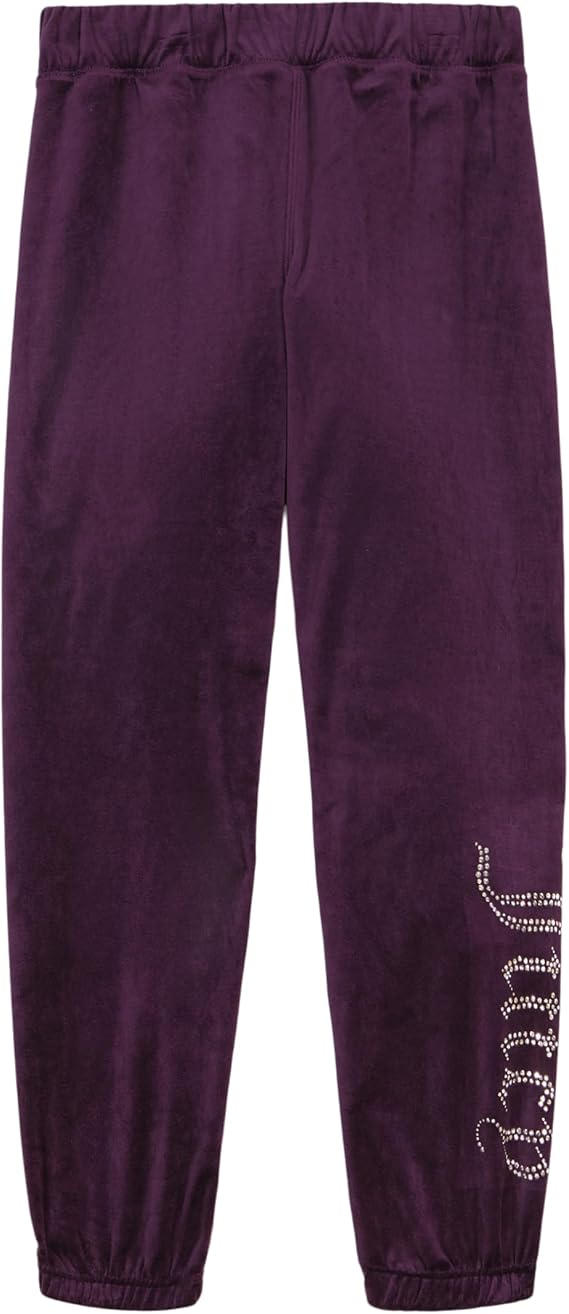 Juicy Couture Girls' Pull-On Plush Velour Jogger, Ribbed Waist & Cuffs