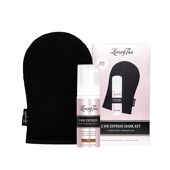Loving Tan 2 HR Express Self Tanner Mousse Mini Kit (Dark) Travel Size