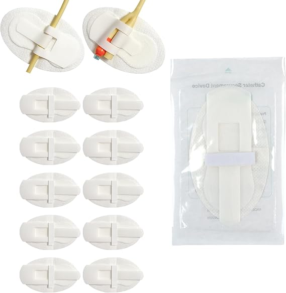 10 pcs Foley Catheter Stabilization Devices,Sterile Individually Packaged,Self-High Adhesive Catheter Supplies for Single/DoubleTube Holder,Catheter Holder