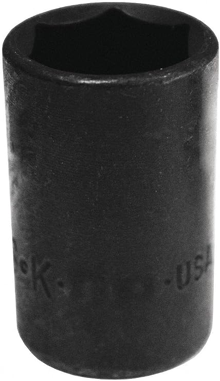 SK Hand Tool 8988 6 Point 3/8-Inch Drive Semi-Deep Impact Socket, 18mm