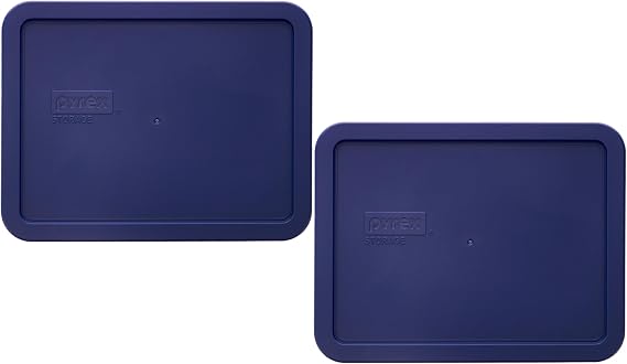 Pyrex 7211-PC (6-Cup) Blue Food Storage Lid (2-Pack) - Made in USA