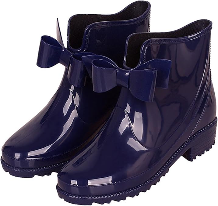 Asifn Women's Rain and Snow Boots Non-Slip Travel Outdoor Wellington Boots Garden Casual Waterproof Slip-On Chelsea Shoes