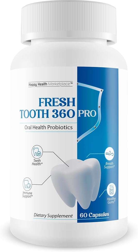 Fresh Tooth 360 Pro Our Best Oral Dental Probiotics for Teeth & Gums - Oral Health Probiotics - Mouth Probiotics - Oral Probiotics for Women & Men - Oral Probiotics for Men & Wm - Best Oral Probiotics