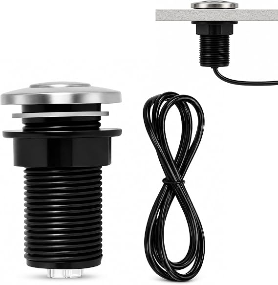 2026 Upgraded Sink Top Push Button with Air Hose Replacement, Air Switch Button for Garbage Disposal Air Actived Switch Sink Garbage Disposal Parts by Ketofa