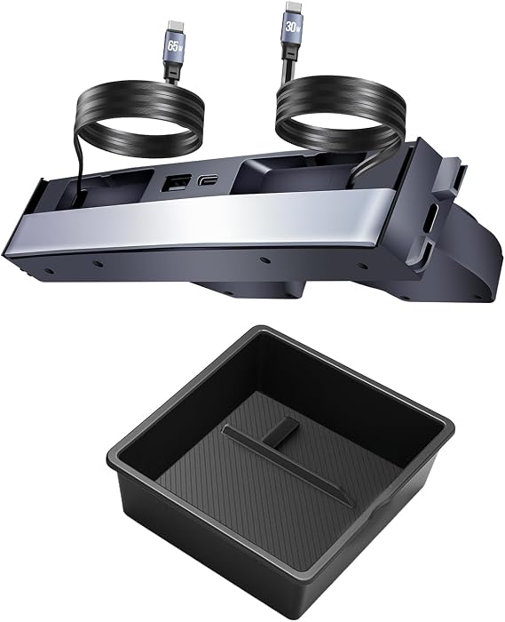 Tesla Model 3/Y Center Console USB Hub & Storage Tray Bundle