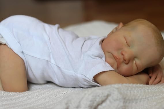 Angelbaby Reborn Baby Dolls Realistic 19inch Cute Sleeping Newborn Real Look Baby Doll Lifelike Handmade Soft Silicone Baby with Visible Veins Eyes Closed Bebe Reborn Collectible Doll Gift Sets