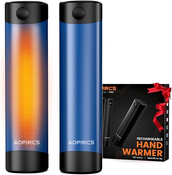 Rechargeable Hand Warmers - 2 Pack Electric Pocket Warmer, 360 Heating, 2X 5000mAh 18Hrs Long Last, 3 Settings - Camping Essentials, Hunting Gear, Christmas Stocking Stuffers, Gifts for Men, Women