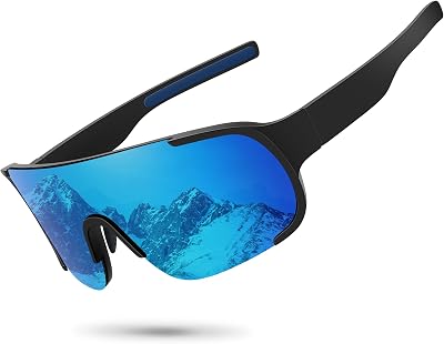 Polarized Cycling Sports Sunglasses for Men Women UV Protection Fishing Bike Running Wrap Around Sun Glasses
