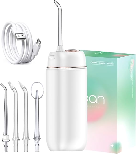 Portable Water Flosser for Travel, Compact Oral Irrigator Cordless 180ml