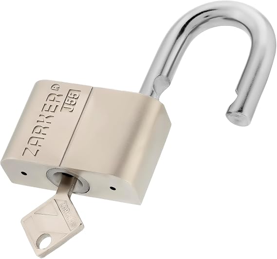 J55 keyed Padlock, Heavy Duty Stainless Steel Shackle Lock, Waterproof and Rustproof Storage, Warehouses, Garage, Outdoors, 1-Pack