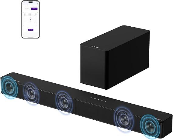 ULTIMEA 5.1CH Surround Sound Bar System with Dolby Atmos, Poseidon M60 | VoiceMX, BassMX, APP, 300W Soundbar for Smart TV, Surround Sound System for TV, with Subwoofer, Bluetooth 5.4