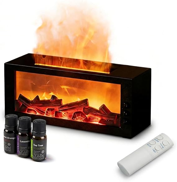 Essential Oil Diffuser,Fireplace Diffusers with 3 Essential Oils Set